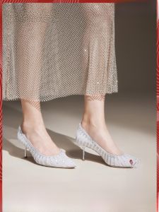 Elegant Staccato Wedding Shoes High Heels Fairy Tale Style Kaleidoscope Design Fashionable Single Womens Footwear ED313CQ4