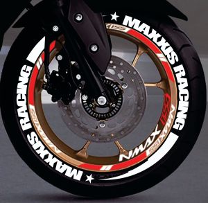 stiker ban maxxis racing free request free desain 1 paket/box isi 8 pcs + asesorise+ lem tinggal pasang