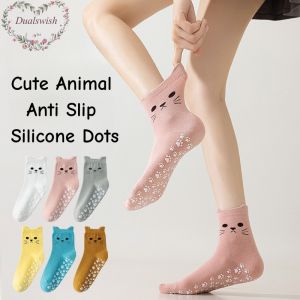 Summer New Cute Animal Anti Slip Silicone Dot Woman Yoga Socks Indoor Sports Fitness Pilates Yoga Socks