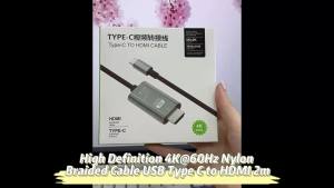 USB C to HDMI Cable Adapter 4K 60Hz USB Type C to HDMI Cable Thunderbolt 3 Compatible with Pro Air iPad Pro