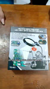 COD Kirim Cepat Taffware Alat Pegangan Solder Dan Kaca Pembesar Dengan Lampu LED 3.5X TE 801