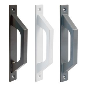 Heavy Duty Aluminum Alloy Door Handle with PlatePush-pull Pulls Handles for Barn Cabinet Passage DoorsSwing or Sliding Doors