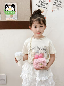 Cute Butterfly Knot Crossbody Bag for Little Girls Fashionable Princess Style Pure Color Childrens Bag New 2024 Design