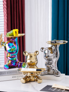 Khay Đựng Đồ Hình Gấu Bạo Lực Hoạt Hình Bằng Gốm Sứ Giá Để Đồ Trong Nhà Phòng Khách Tủ Đựng Đồ Giá Để Đồ Uống Sang Trọng