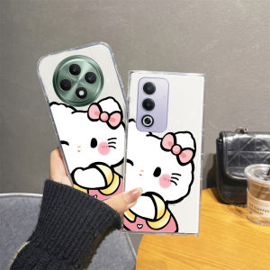 นิ่ม เคสโทรศัพท์ Phone Case OPPO A3 Pro OPPO Reno12 F 12F 5G เคส การ์ตูนน่ารักใหม่แฟชั่นเฮลโลคิตตี้สีชมพูใสป้องกันการตกกันกระแทก Cover 2024
