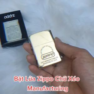 Bật Lửa Zippo Chữ Xéo Manufacturing Mộc Đáy Ngược Đời La Mã XIII Đồng Nguyên Khối ( Tặng Phụ Kiện)