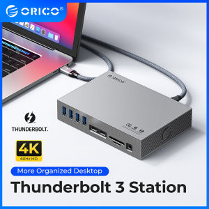 ORICO 【Triple Different Display】Thunderbolt 3 USB C Docking Station Type C to 8K60Hz DP 40Gbps HUB RJ45 3.5mm PD SD for PC Windows Mac OS