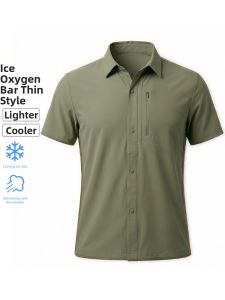 Cool Thin Breathable Ice Silk Mens Shirt