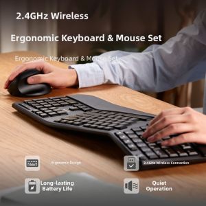 Hinomi | Ergonomic Silent Wireless Keyboard and Mouse Set