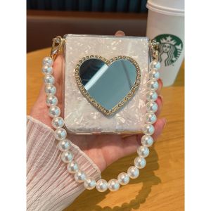 Transparent Makeup Mirror Phone Case for Xiaomi Honor Huawei Anti-Fall Handheld Mobile Phone Shell Protective Cover Case