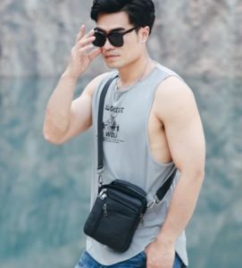 BULLCAPTAIN Casual Mens Leather Shoulder Bag Business Handbag Crossbody Bag