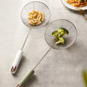 304 Stainless Steel Noodles Strainer Kitchen Strainer Strainer Household Strainer Large Stainless Steel Scoop up Dumplings Oil Filter Strainer