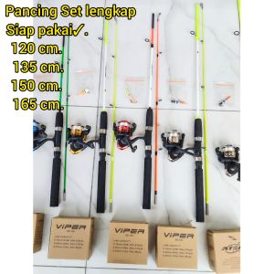 1 Set Joran Pancing Murah - Set Pancing Lengkap / Alat Pancing Sambung Panjang 1.5m 150cm 165cm 135cm 120cm Joran Reel