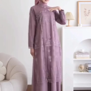 BISA COD Aruna Dress Tille mix Brokat Dress Wanita Terbaru 2025 Kekinian Gamis Viral Dress Kondangan