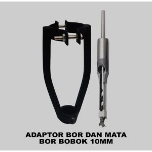 adaptor bobok kayu+mata bor 10mm pahat kayu persegi