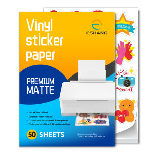 A4 Size 8.3×11.7 inch - Matte White Printable Vinyl Sticker Paper Self-Adhesive Inkjet Compatible Tear-Resistant Labeling Paper