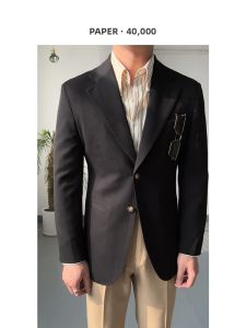 Casual Business Daily Elegant Pure Color Single-breasted Suit