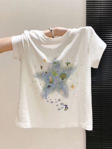 V.C.I | Cute Stars Print White Slim Fit T-shirt
