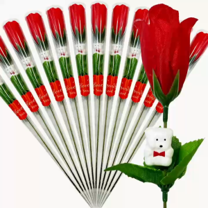 24PCS/Pack Valentines Day gift simulation station bear rose Love GiftRed flower