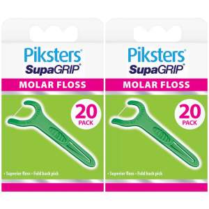Pack of 2 Piksters Supagrip Molar Floss Picks 20-Pack