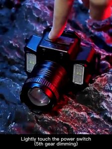 Lampu Kepala LED Tahan Air Zoom & Mode Sensor