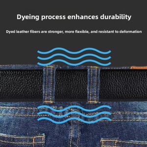 Genuine Leather Belt Mens Casual Automatic Buckle Waist Belt Pure Calfskin No Head Pants Belt Business Leisure New 2025