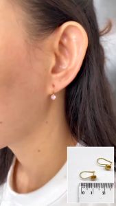 Anting Emas Kadar 8K Model Toge Mata Putih Family Gold