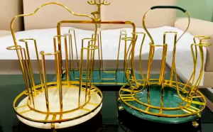 Khay giá úp ly cốc tròn chữ nhật kèm bộ khay hứng nước cao cấp tiện dụng