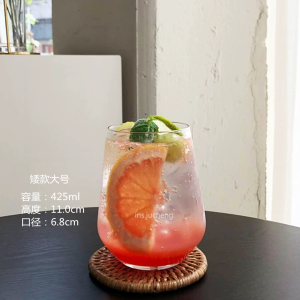 แก้วน้ำครึ่งทรงกลมสไตล์ญี่ปุ่น แก้วน้ำแข็งกาแฟเย็น แก้วน้ำนม แก้วน้ำโซดา แก้วน้ำเย็น แก้วน้ำดื่ม แก้วน้ำร้อน แก้วน้ำใส