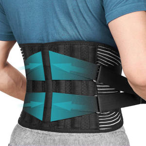 Back Braces for Lower Back Pain Relief with 6 Stays Breathable Back Support Belt Anti-skid Lumbar Support Belt with 16-hole