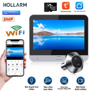 Camera Cửa Thông Minh Không Dây Hollarm 4.3 Inch Tích Hợp Radar Kỹ Thuật Số Chuông Cửa Có Âm Thanh WiFi Tuya Tầm Nhìn Ban Đêm PIR & Phát Hiện Chuyển Động