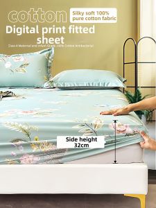 Premium Cotton Print Fitted Sheet 180x200x220cm