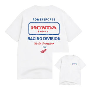 The Racing Mans T-shirt From The Retro Motorcycle Series Features A Loose-necked Short-sleeved Hip-hop Tops Honda Non-wing Tee