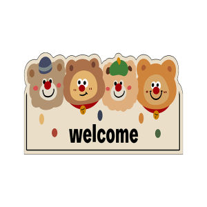 Ultra-thin Cartoon Home Use Door Mat Non-blocking Easy Clean 1mm