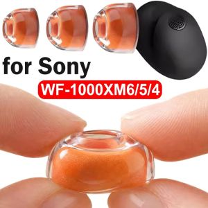 3Pairs New Orange Double-layered Liquid Silicone Sponge Ear Tips For Sony WF-1000XM6 Headphones Earbuds Noise-Canceling Orange