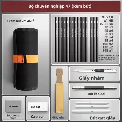 Bộ Bút Chì Và Bút Vẽ Phác Thảo Dành Cho Học Sinh Bộ Dụng Cụ Vẽ Tranh Với Bút HB Và Hộp Đựng Thiết Kế Dạng Rèm