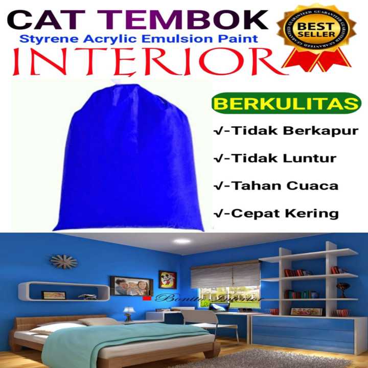 Cat Tembok Kiloan 1kg Interior Exterior Warna Biru Dongker | Lazada