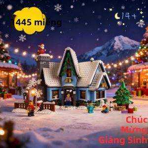 Bộ Xếp Hình Nhà Cửa Giáng Sinh Của Ông Già Noel 10293 - 1445 Mảnh Mô Hình Phố Cổ Mùa Đông Chủ Đề Giáng Sinh Dành Cho Người Lớn