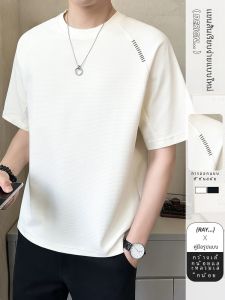 เสื้อยืดคอกลมแขนสั้นผ้าคอตตอนเนื้อเนียนเนื้อเนียนสไตล์ลำลองสำหรับผู้ชาย ทรงหลวม ระบายอากาศได้ดี ทรงหลวม แขนสั้น ฤดูร้อน 2025