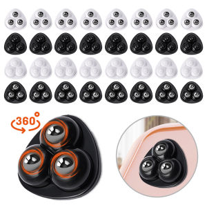 4 cái/bộ tự dính phổ ròng rọc xoay bánh xe câm 3 viên hạt trang trí cho hộp lưu trữ đồ nội thất bàn cạnh giường ngủ phụ kiện di chuyển