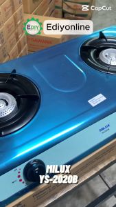 【NEW】 MILUX YS-2020B DOUBLE BURNER GAS COOKER STOVE STAINLESS STEEL DAPUR 煤气炉