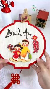 Bảng Gỗ Trang Trí Decor Chủ Đề Tết (Tặng kèm đinh 3 chân/ móc dán tường) - Bảng Gỗ Treo Tường Trang Trí Nhà Cửa