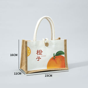 Linen Handbag Female Fashion out Custom Student Book Carrying Waterproof Office Lunch Box Linen Sack Canvas Bag