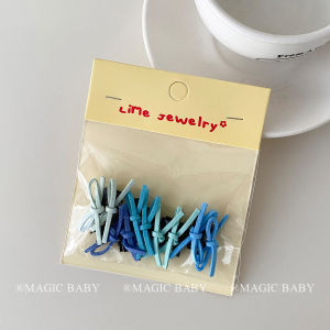 Blue Butterfly Knot Hair Clips Mini Stackable Baby Hair Accessories Girls Sweet Forest System Non-Damaging Hair Barrettes