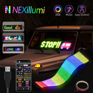 LED Matrix Pixel Panel USB 5V Flexible Addressable RGB Pattern Graffiti Scrolling Text Animation Display Car ShopBluetooth APP