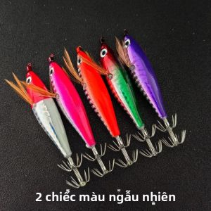1/2 Chiếc Dạ Quang Laser Phản Quang Mực Jig EGI Tôm Mồi Câu Cá Nước Mặn Bạch Tuộc Mồi Câu Cho Bờ Biển & Thuyền Sử Dụng