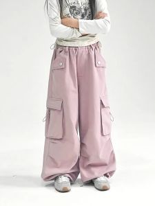American Cargo Pants for Kids: 4-Pocket Baggy & Loose Wide-Leg Pants for Girls (130-160cm)