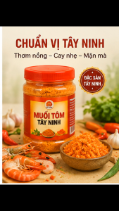 🧂 MUỐI TÔM TÂY NINH – GIA VỊ CHẤM TRÁI CÂY BÁNH TRÁNG HẢI SẢN
