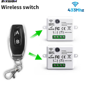 SIXWGH 433MHz RF Wireless Switch Home Remote Control 110V 220V 10A Mini Controller House Wall Light Switches Switch