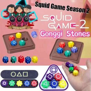 Korean Folk Game Toy Squid Game Grab Gong-gi Stones Toys Set Fun Dice Gongs Chess Games Stress Relief Training Toy Parent-child Toy